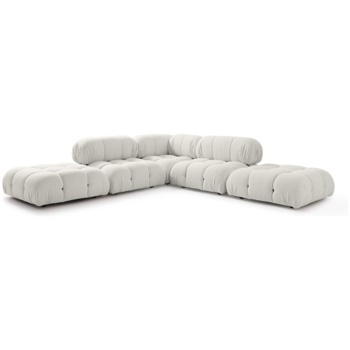 Mario Modular 115" Ravelo 5-pc Sofa, Blanc Boucle