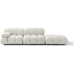 Mario Modular 115" Tremezzo 3-pc Sofa, Blanc Boucle