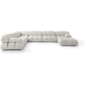 Mario Modular 153" Stilo 7-pc Sofa, Blanc Boucle