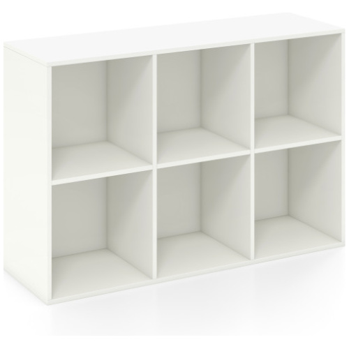 Modern 6-Cube Bookcase with Anti-tipping Kits for Bedroom Living Room-White