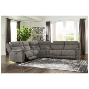 Next-Gen DuraPella 3-Piece Performance Fabric Dual Power Reclining Sectional, Slate