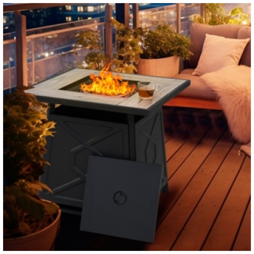 Nuu Garden Outdoor Fire Pit Table, Black