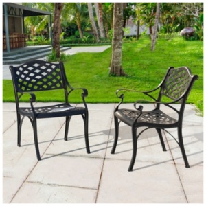 Nuu Garden Patio Dining Chairs Set of 2, Black