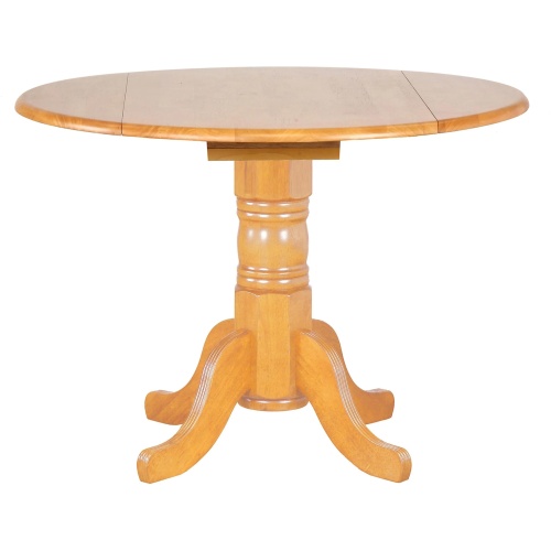 Oak Selections Round Drop Leaf Dining Table