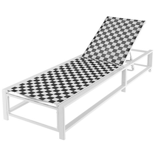 Outdoor Adjustable Patio Chaise Lounge Chair with Wheels and Sturdy Metal Frame