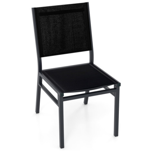 Outdoor Dining Chairs with Breathable Seat and Backrest for Backyard Porch Poolside-1 Piece