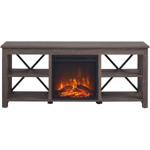 Paisley 58" TV Stand with Log Fireplace Insert