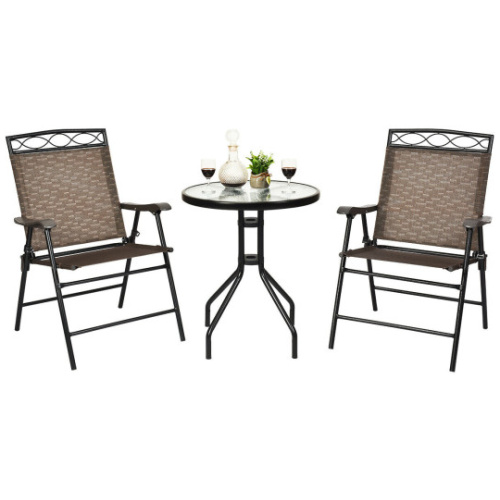 Patio Dining Set with Patio Folding Chairs and Table