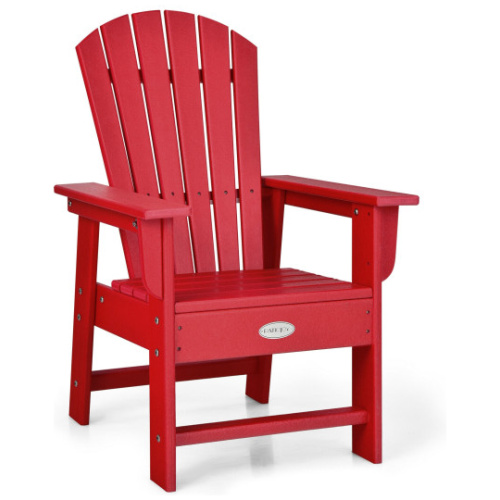 Patio Kids' Adirondack Chair with Ergonomic Backrest-Red