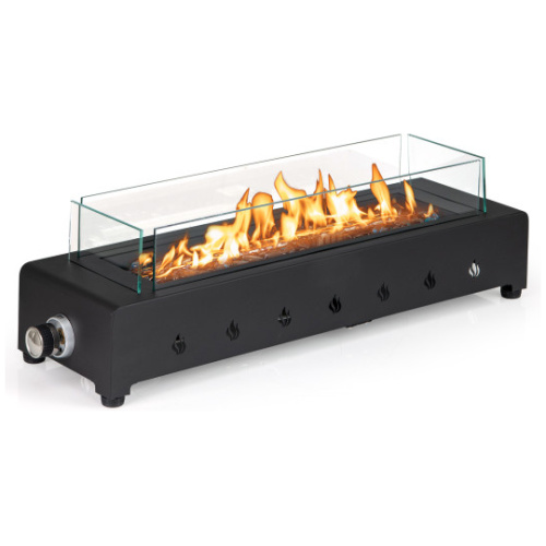 Portable Mini Fireplace with Wind Guard and Stainless Steel Burner