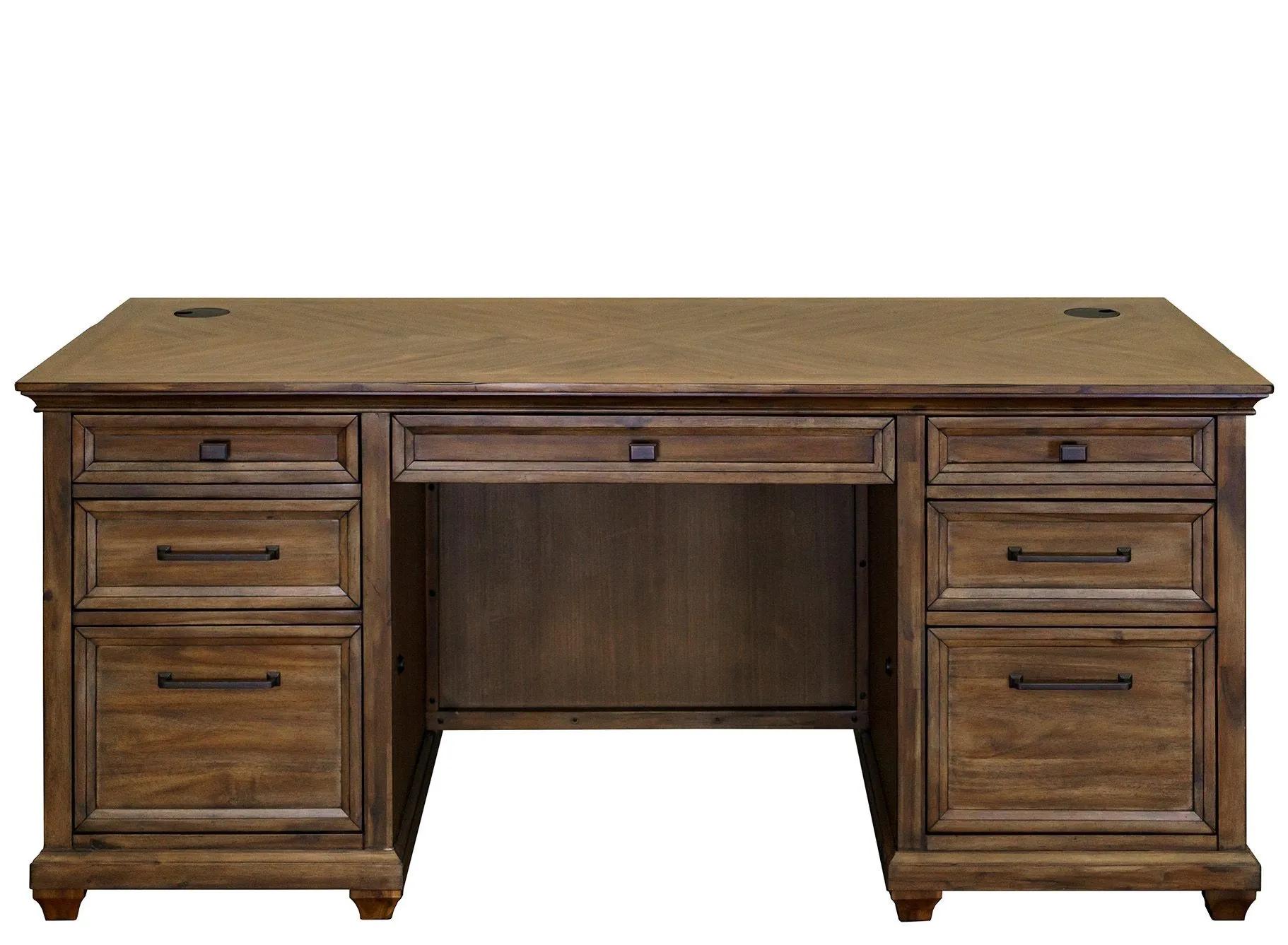 Porter Traditional Wood Double Pedestal Executive Desk