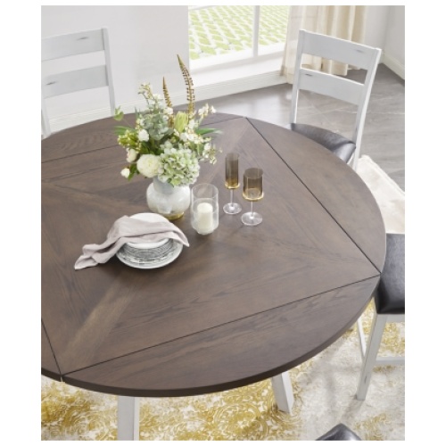 Postenbrook Counter Height Dining Table, White/Brown, Wood