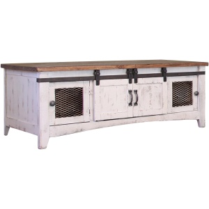 Pueblo Rectangular White Coffee Table