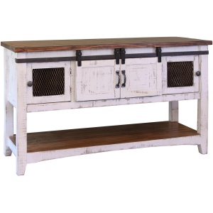 Pueblo White Rectangular Console Table