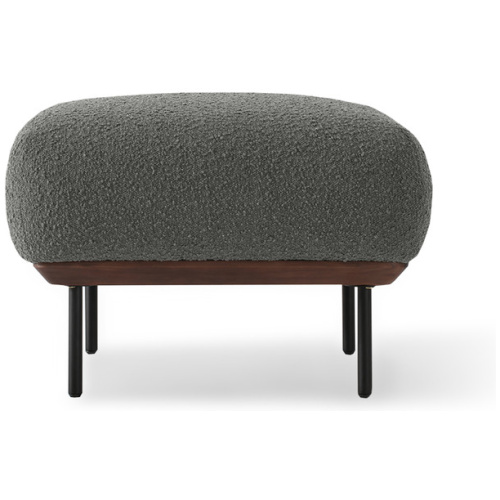 Puff 24" Fabric Ottoman, Gris Boucle