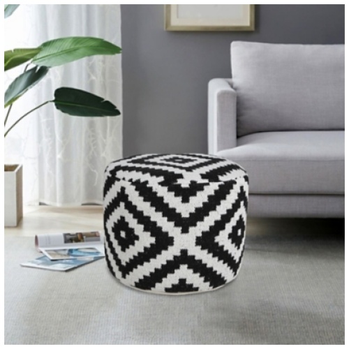 Quincy Diamond Pouf, Black