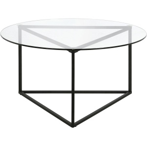 Raya Round Coffee Table with Glass Top