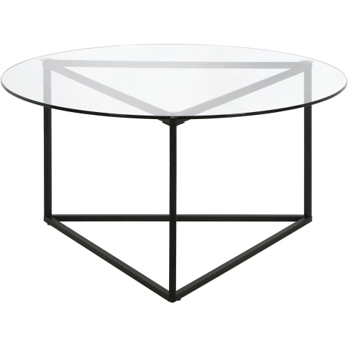 Raya Round Coffee Table with Glass Top