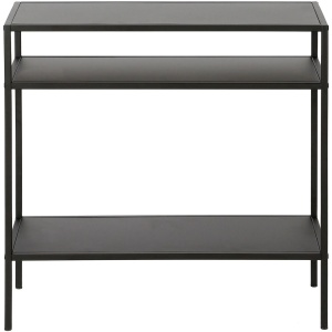 Ricardo Rectangular Side Table with Metal Shelves