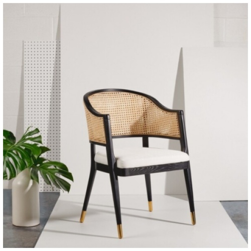 Safavieh Rogue Rattan Dining Chair, Black/Natural