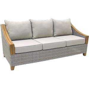 Sea Drift Wicker and Teak Outdoor Sofa