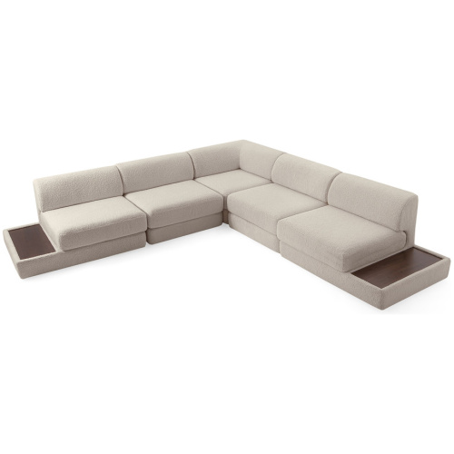 Shelter Modular 121" Rou 5-pc Sofa, Sheep Skin