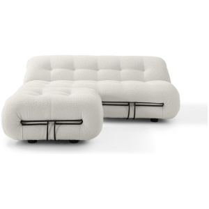 Soriana 67" 2-pc Set (Loveseat + Ottoman), Blanc Boucle