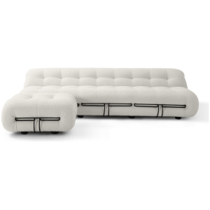 Soriana 98" 2-pc Set (Sofa + Ottoman), Blanc Boucle