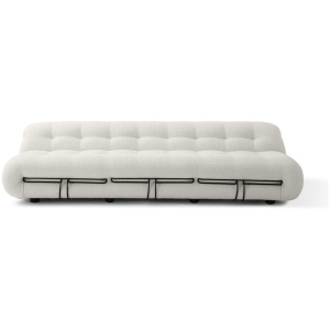 Soriana 98" Fabric Sofa, Blanc Boucle