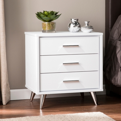 Southern Enterprises Furniture 3 Drawer Nightstand, White