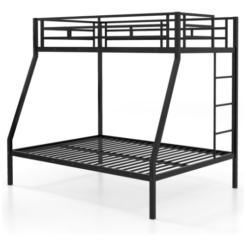 Space-saving Metal Slatted Bed Frame for Teens and Adults Noise-free No Box Spring Needed-Black