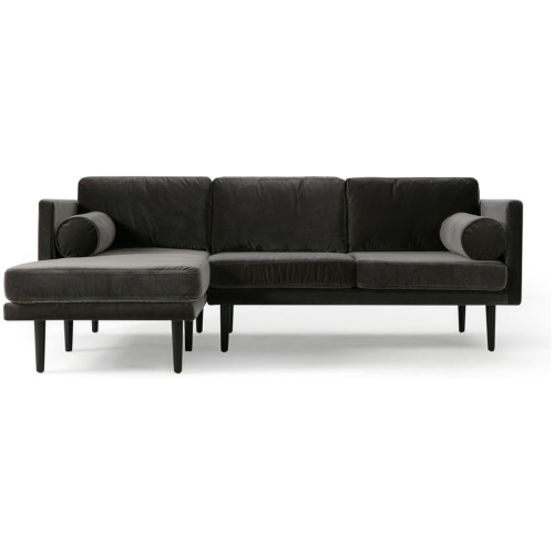 Spectre 81" Fabric Sofa Sectional Left, Obsidian Velvet