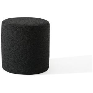 Spool 18" Fabric Ottoman, Noir Boucle