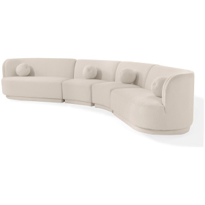 Swoosh Modular 158" Lindsborg 4-pc Sofa, Blanc Boucle