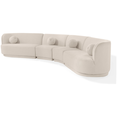 Swoosh Modular 158" Lindsborg 4-pc Sofa, Blanc Boucle