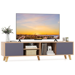 TV Stand Cabinet for TVs up to 65 Inch with Open Shelf for Living Room