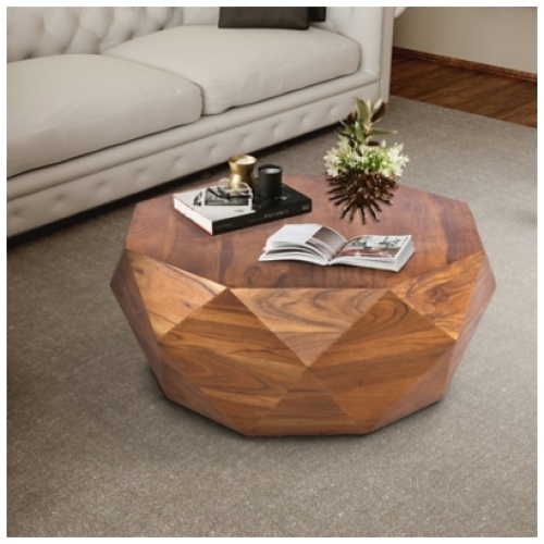 The Urban Port Diamond Shaped Coffee Table, Brown