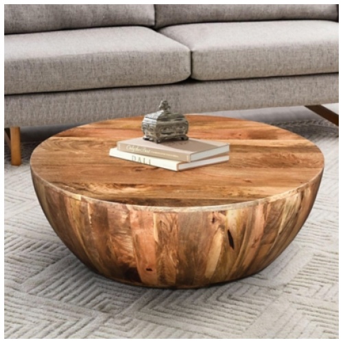 The Urban Port Round Coffee Table, Brown