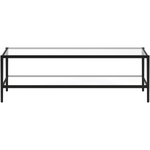 Tocher 54" Coffee Table with Clear Glass Shelf