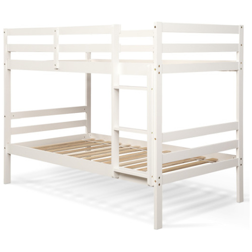 Twin Bunk Bed Children Wooden Bunk Beds Solid Hardwood-White