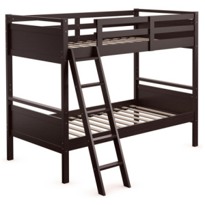 Twin Over Twin Bunk Bed Convertible 2 Individual Beds Wooden-Espresso