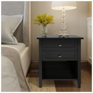 Warm Shaker Nightstand, Black/Gray