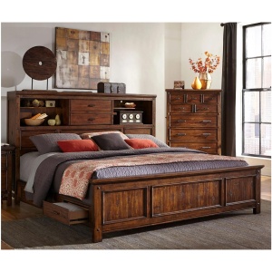 Wolf Creek Queen Bookcase Storage Bed