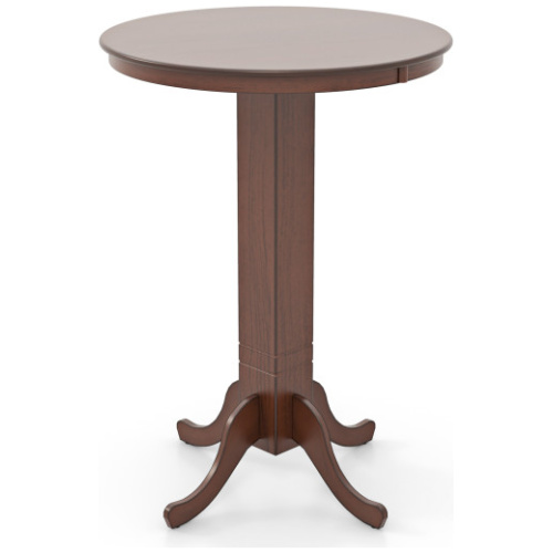 Wood Pub Round Dining Table with Pedestal Base