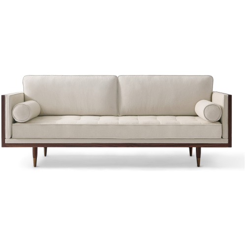 Woodrow Skandi 87" Fabric Sofa, Walnut/Canvas