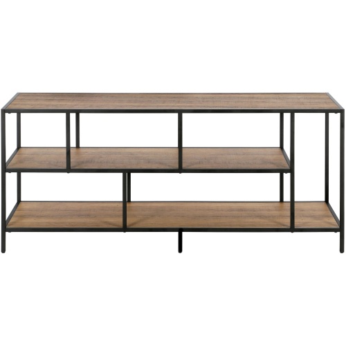 Zinnia 55" TV Stand with Rustic Oak Shelves