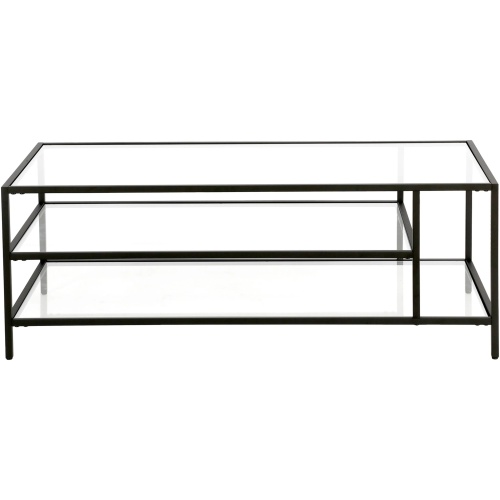 Zinnia Rectangular Coffee Table with Glass Shelves