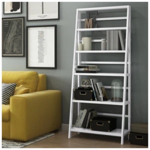 Acadian SOLID WOOD 72 inch x 30 inch Transitional Bookcase in White