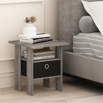 Andrey End Table with Bin Drawer, French Oak