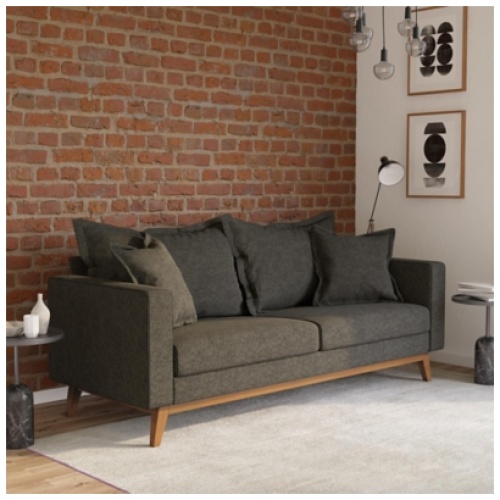 Atwater Living Merrill Linen Pillowback Sofa, Gray